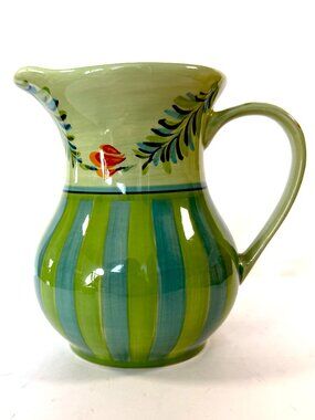 Southern Living at Home Gail Pittman Hand Painted Pitcher  - Provence/Green